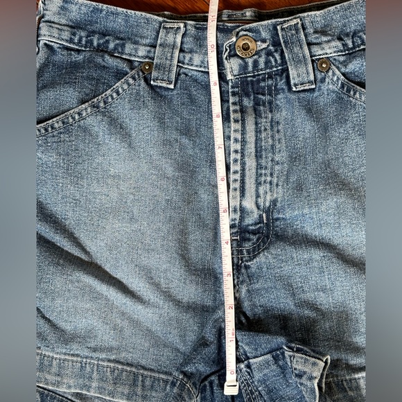 Silver Vintage Jeans Shorts higher waist button and zipper closure size 28 - Picture 8 of 10